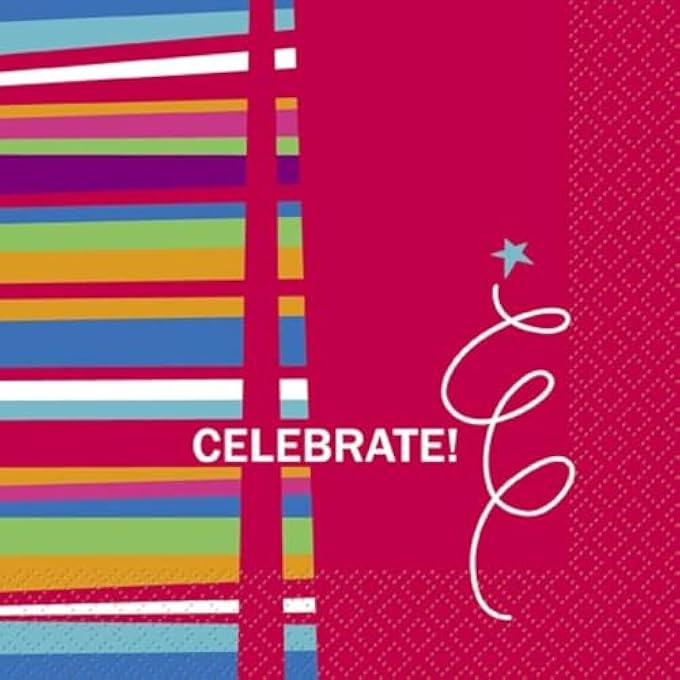 RED CELEBRATE LUNCHEON NAPKINS 16 PIECES